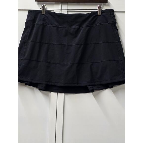 Lululemon Pace Rival Skirt Skort Black Running Tennis Size 12 Women’s - Picture 1 of 7